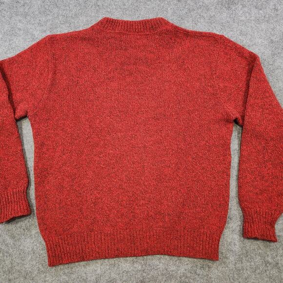Vintage LL Bean Sweater Mens Large Red Wool Blend Knit Crewneck Pullover USA 90s - Picture 11 of 12